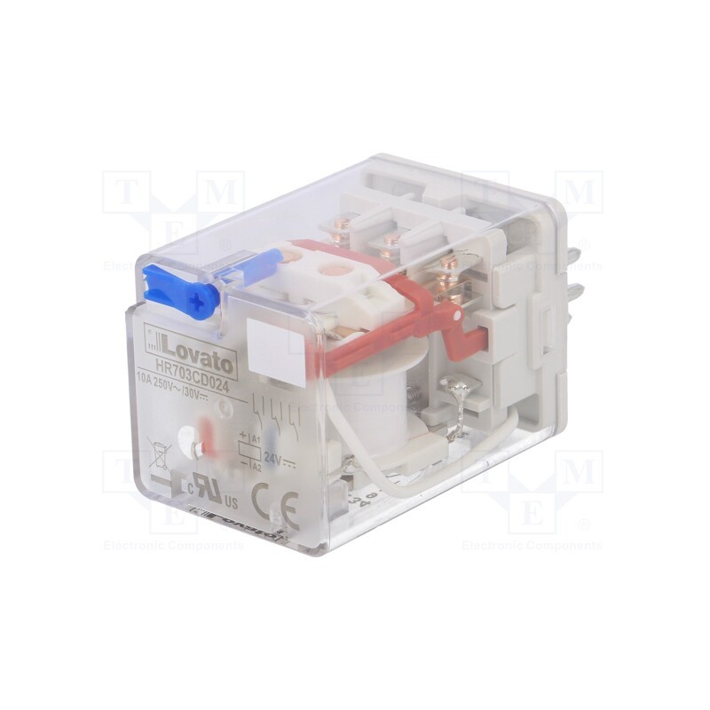 1 pcs x LOVATO ELECTRIC - HR703CD024 - Relay: electromagnetic, 3PDT, Ucoil: 24VDC, Icontacts max: 10A