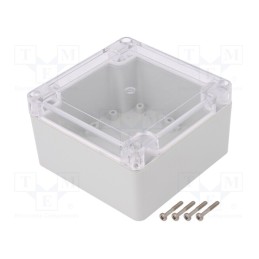 1 pcs x KRADEX - ZP105.105.60JPH TM PC - Enclosure: multipurpose, X: 105mm, Y: 105mm, Z: 60mm, ZP, light grey