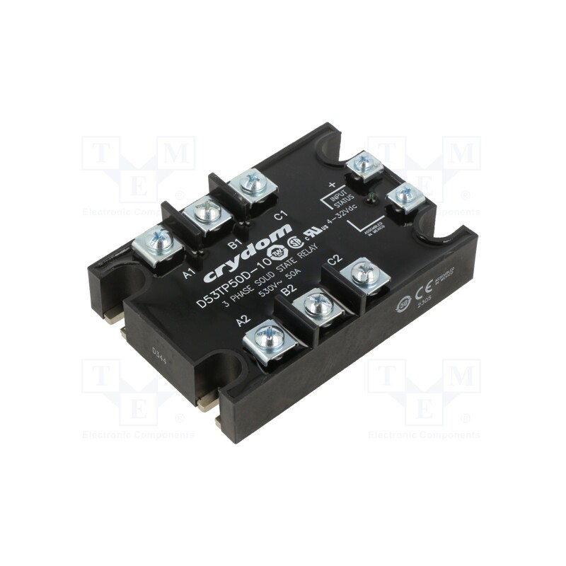 1 pcs x SENSATA / CRYDOM - D53TP50D-10 - Relay: solid state, 50A, Uswitch: 48÷530VAC, 3-phase, -40÷80°C