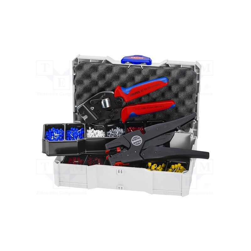 1 set x KNIPEX - 97 90 16 - Kit: for crimping push-on connectors, terminal crimping, case