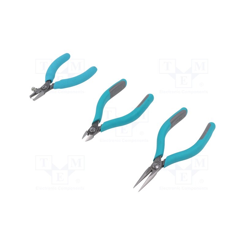 1 set x WELLER - 2450K - Kit: pliers, cutting,for wire stripping,half-rounded nose, ESD