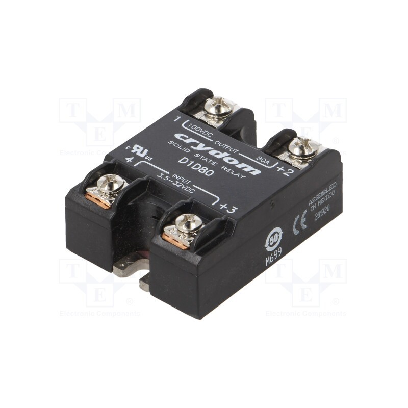 1 pcs x SENSATA / CRYDOM - D1D80 - Relay: solid state, Ucntrl: 3.5÷32VDC, 80A, 1÷100VDC, Series: 1-DC