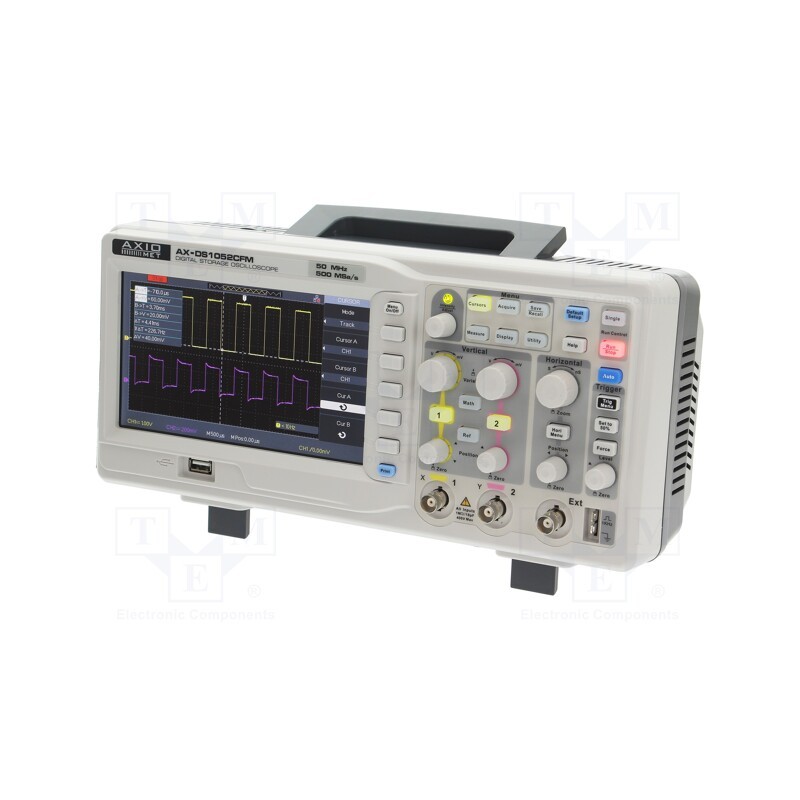 1 pcs x AXIOMET - AX-DS1052CFM - Oscilloscope: digital, Ch: 2, 50MHz, 500Msps (in real time), 7ns