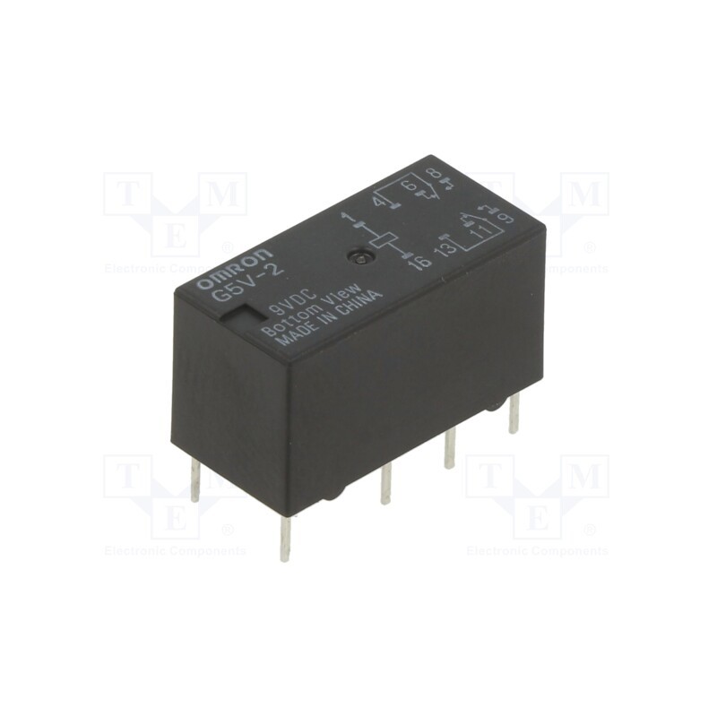 1 pcs x OMRON OCB - G5V-2 9VDC - Relay: electromagnetic, DPDT, Ucoil: 9VDC, Icontacts max: 2A, PCB