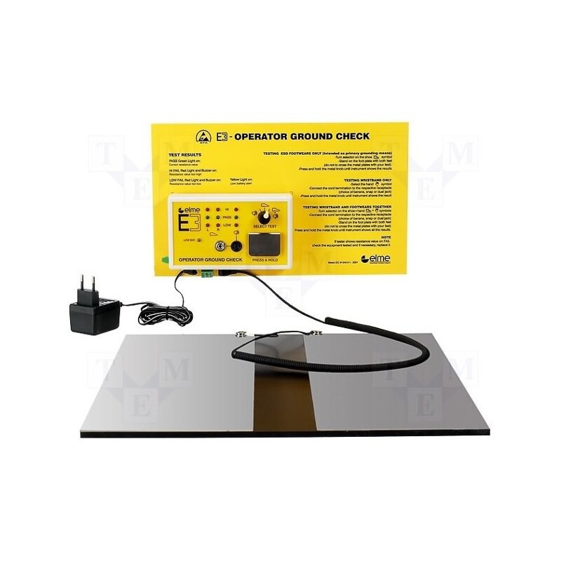 1 pcs x ELME - MEW000Z011 - ESD wristband and shoe tester, ESD, 158x95x60mm, 28V, Plug: EU