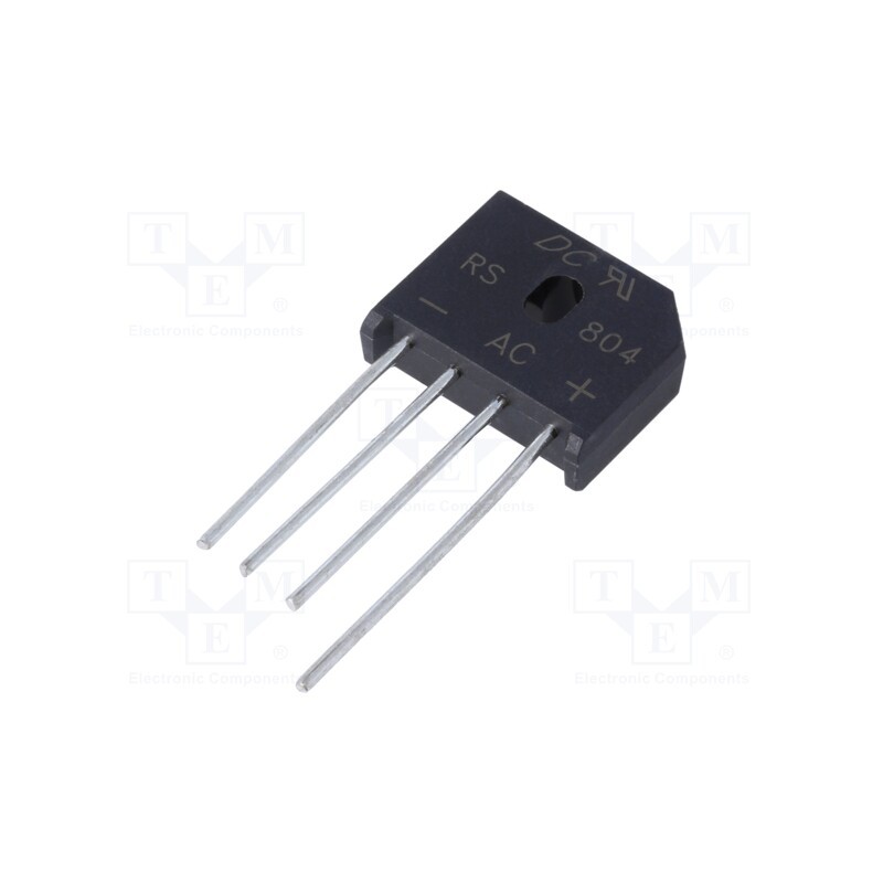 1 pcs x DC COMPONENTS - RS804 - Bridge rectifier: single-phase, Urmax: 400V, If: 8A, Ifsm: 175A