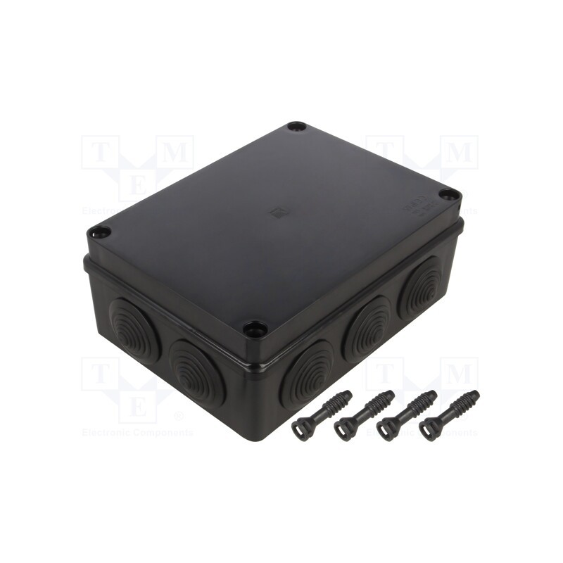 1 pcs x PAWBOL - S-BOX 406C - Enclosure: junction box, X: 140mm, Y: 190mm, Z: 70mm, IP65, black