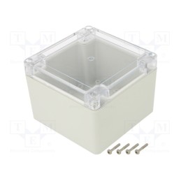 1 pcs x KRADEX - ZP105.105.75JPH TM PC - Enclosure: multipurpose, X: 105mm, Y: 105mm, Z: 75mm, ZP, light grey
