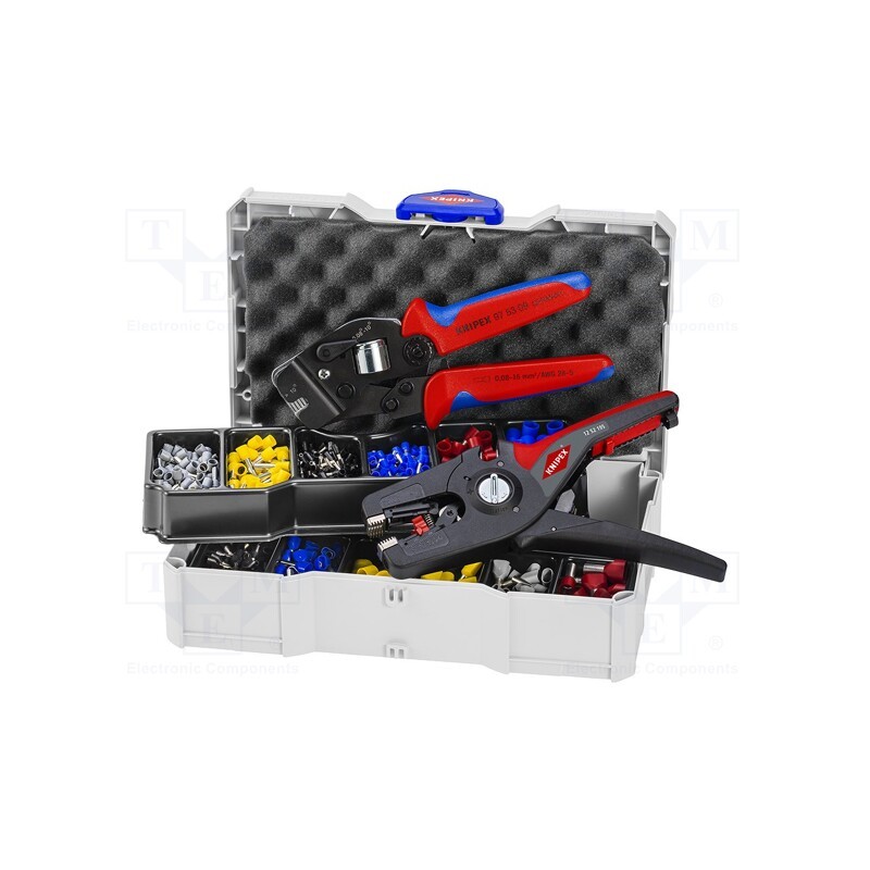 1 set x KNIPEX - 97 90 15 - Kit: for crimping push-on connectors, terminal crimping, case