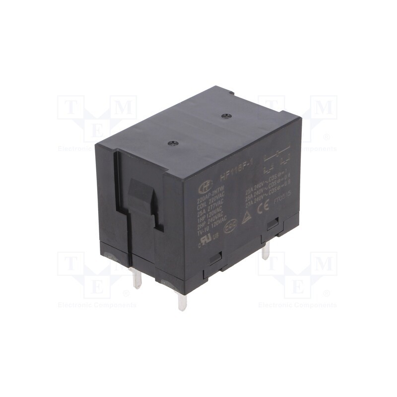 1 pcs x HONGFA RELAY - HF116F-1/220AP-2HTW - Relay: electromagnetic, DPST-NO, Ucoil: 220VAC, 25A, PCB, toff: 30ms