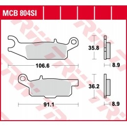 Trw mcb804si brake pads kh446 sinter offroad