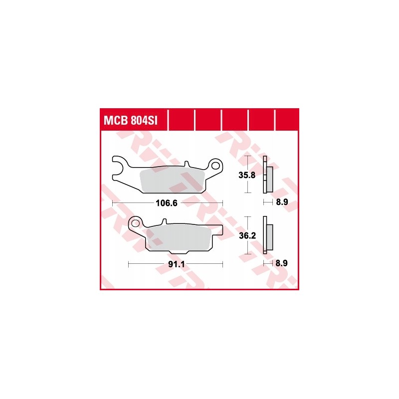 Trw mcb804si brake pads kh446 sinter offroad