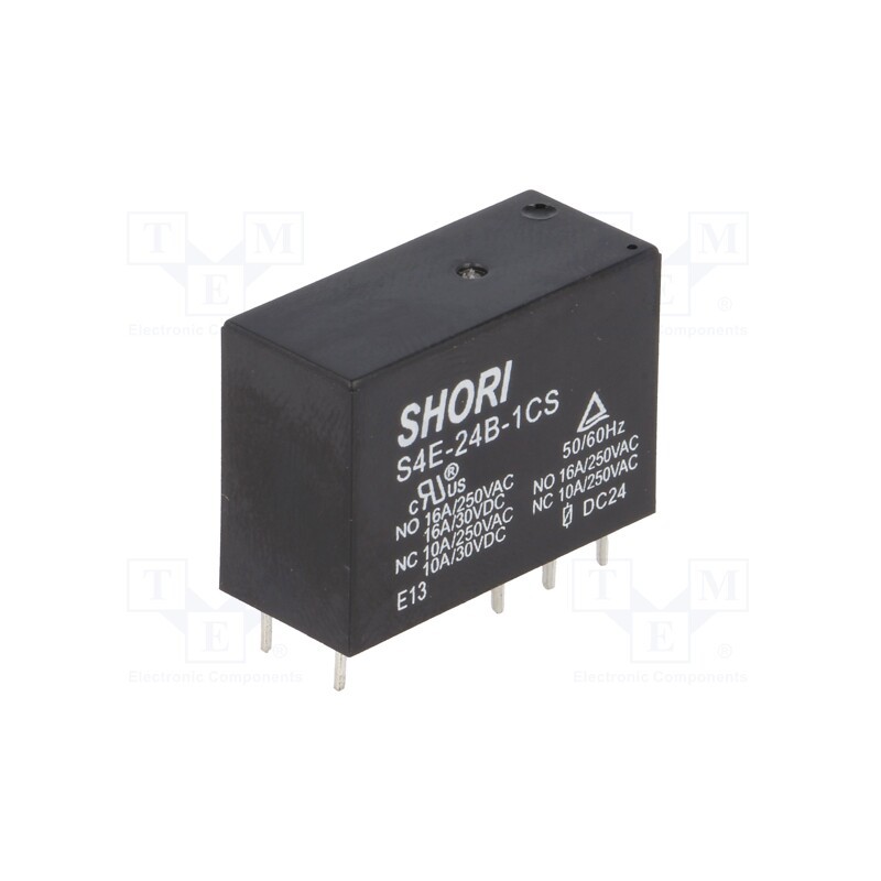 1 pcs x SHORI ELECTRIC - S4E-24B-1C - Relay: electromagnetic, SPDT, Ucoil: 24VDC, Icontacts max: 16A