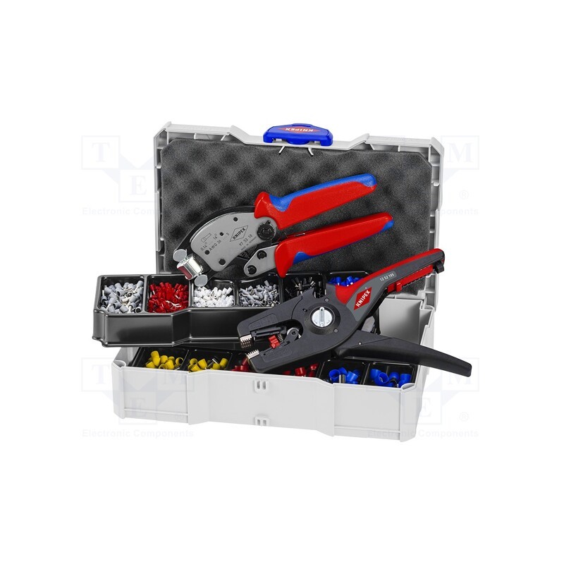 1 set x KNIPEX - 97 90 14 - Kit: for crimping push-on connectors, terminal crimping, case