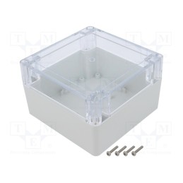 1 pcs x KRADEX - ZP120.120.75JPH TM PC - Enclosure: multipurpose, X: 120mm, Y: 120mm, Z: 75mm, ZP, light grey