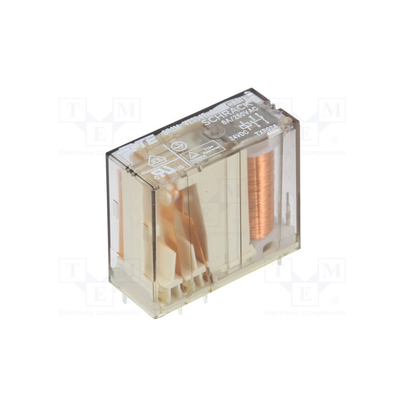 1 pcs x TE Connectivity - 1-1393258-7 - Relay: electromagnetic, SPDT, Ucoil: 24VDC, 6A, 6A/250VAC, 6A/30VDC