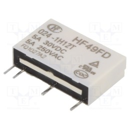 1 pcs x HONGFA RELAY - HF49FD/024-1H12T - Relay: electromagnetic, SPST-NO, Ucoil: 24VDC, 5A, 5A/250VAC, PCB