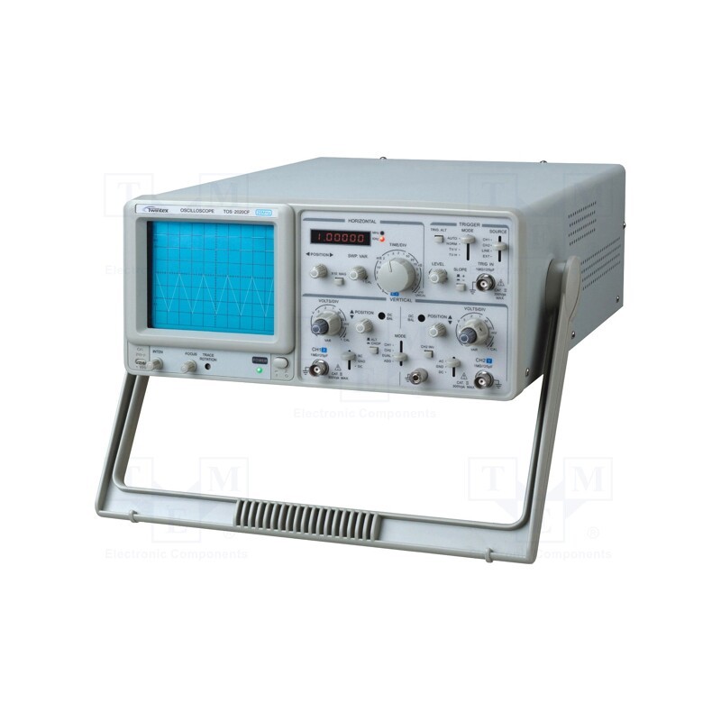 1 pcs x TWINTEX - TOS-2020CF - Oscilloscope: analogue, 20MHz, Ch: 2, 100÷240VAC, 1MΩ/25pF, ≤17.5ns