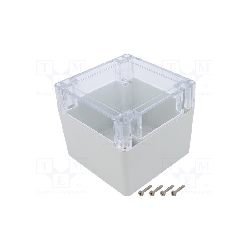 1 pcs x KRADEX - ZP105.105.90JPH TM PC - Enclosure: multipurpose, X: 105mm, Y: 105mm, Z: 90mm, ZP, light grey
