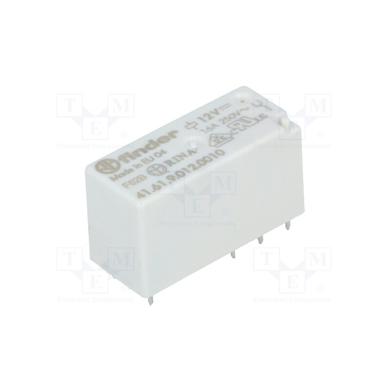 1 pcs x FINDER - 41.61.9.012.0010 - Relay: electromagnetic, SPDT, Ucoil: 12VDC, 30A, 16A/250VAC, PCB