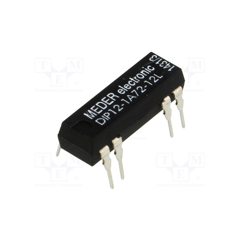 1 pcs x MEDER - DIP12-1A72-12L - Relay: reed switch, SPST-NO, Ucoil: 12VDC, 1A, max.200VDC, 145mW
