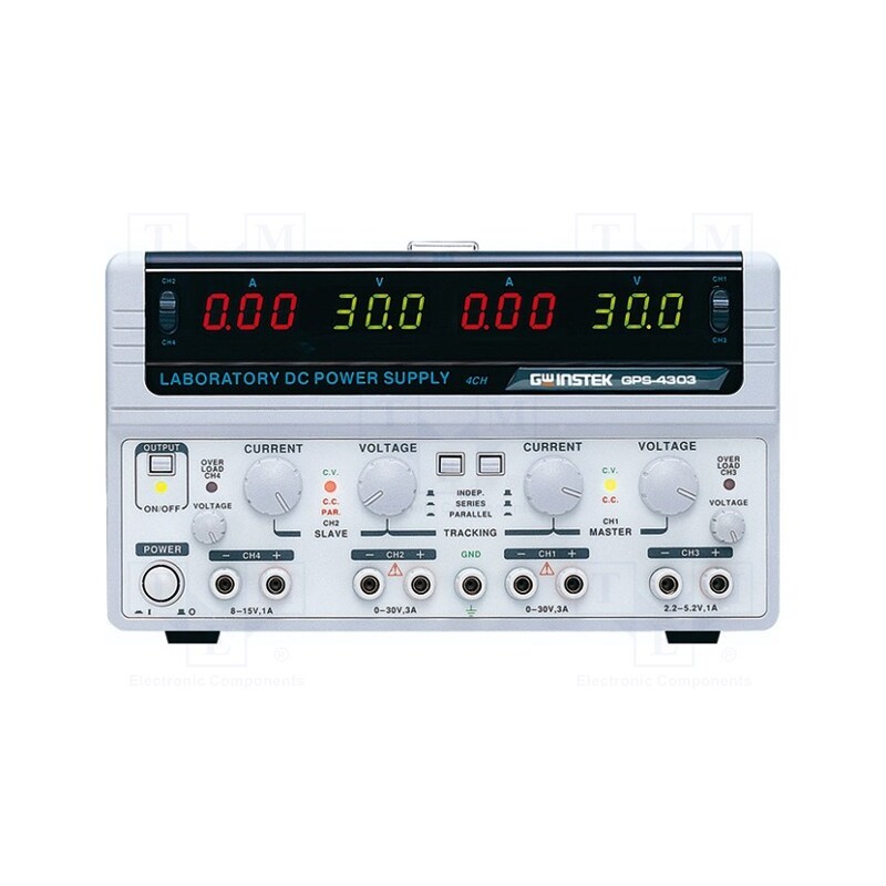 1 pcs x GW INSTEK - GPS-4303 - Power supply: laboratory, linear,multi-channel, 0÷30VDC, 0÷3A