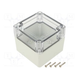 1 pcs x KRADEX - ZP90.90.75SJP TM PC - Enclosure: multipurpose, X: 90mm, Y: 90mm, Z: 75mm, ZP, polycarbonate