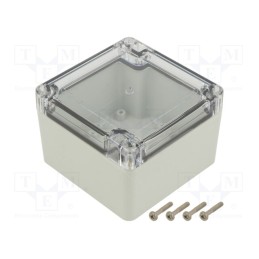 1 pcs x KRADEX - ZP90.90.60SJP TM PC - Enclosure: multipurpose, X: 90mm, Y: 90mm, Z: 60mm, ZP, polycarbonate