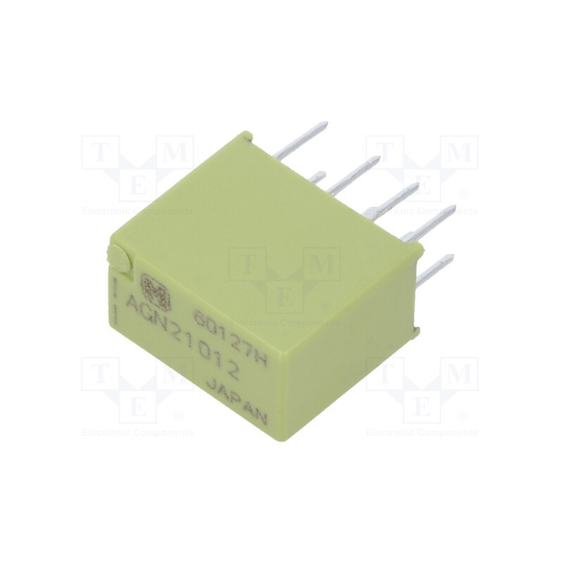 1 pcs x PANASONIC - AGN21012 - Relay: electromagnetic, DPDT, Ucoil: 12VDC, 1A, 0.3A/125VAC, SMT