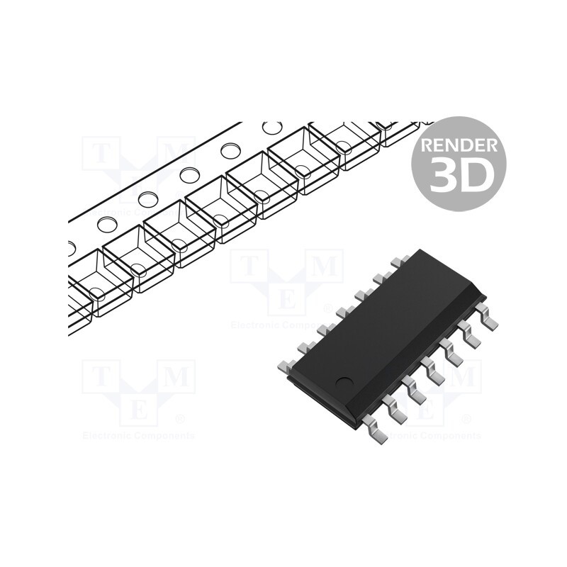 3 pcs x TEXAS INSTRUMENTS - CD4001UBM - IC: digital, NOR, Ch: 4, IN: 2, CMOS, SMD, SOIC14, 3÷18VDC, -55÷125°C