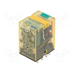 1 pcs x IDEC - RU4S-D24 - Relay: electromagnetic, 4PDT, Ucoil: 24VDC, Icontacts max: 6A, 605Ω
