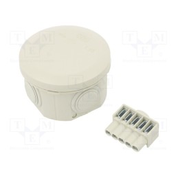 1 pcs x OBO BETTERMANN - T 25 KL - Enclosure: junction box, Ø: 80mm, Z: 51mm, polypropylene PP, IP65