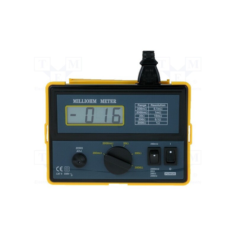 1 pcs x EXTECH - 380462 - Milli-ohm meter, LCD, (1999), 0.1÷200mΩ,2Ω,20Ω,200Ω,2kΩ, Plug: EU