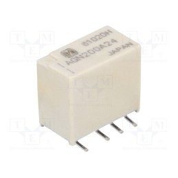 1 pcs x PANASONIC - AGN200A24 - Relay: electromagnetic, DPDT, Ucoil: 24VDC, Icontacts max: 1A, SMT
