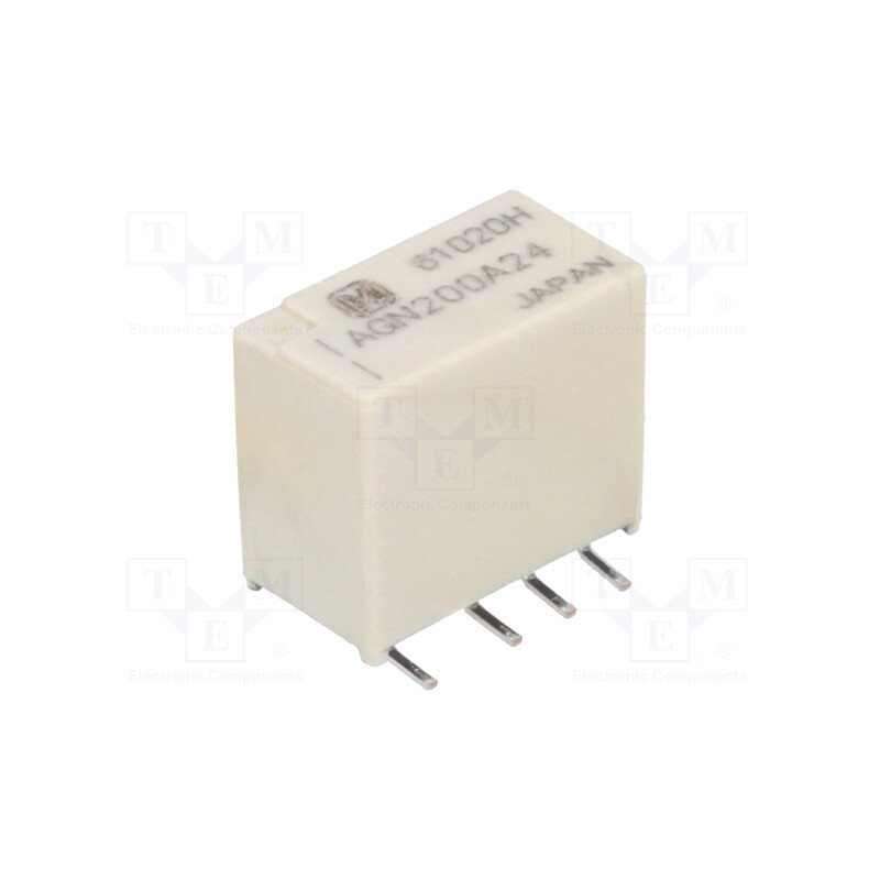 1 pcs x PANASONIC - AGN200A24 - Relay: electromagnetic, DPDT, Ucoil: 24VDC, Icontacts max: 1A, SMT