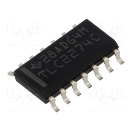 1 pcs x TEXAS INSTRUMENTS - TLC2274CDR - IC: operational amplifier, 2.2MHz, Ch: 4, SO14, , IB: 100pA