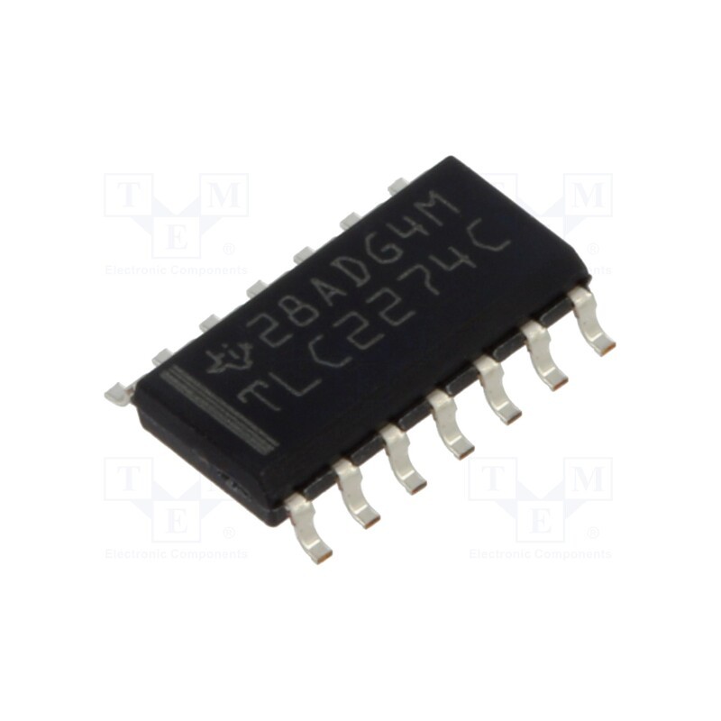 1 pcs x TEXAS INSTRUMENTS - TLC2274CDR - IC: operational amplifier, 2.2MHz, Ch: 4, SO14, , IB: 100pA