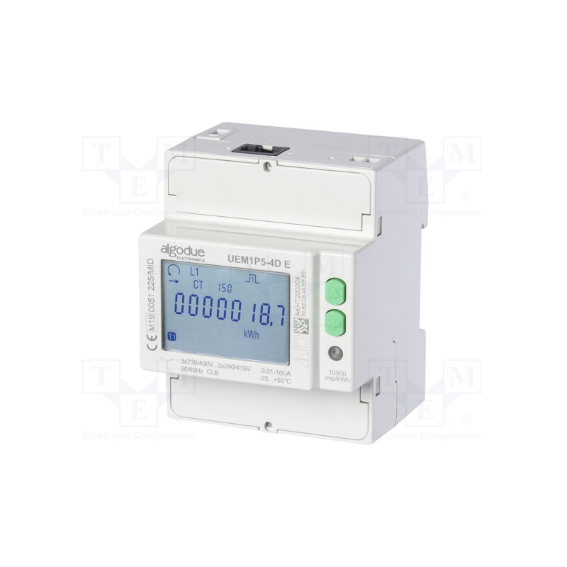 1 pcs x ALGODUE - 1101.0009.0001 - Counter, digital,mounting, for DIN rail mounting, three-phase