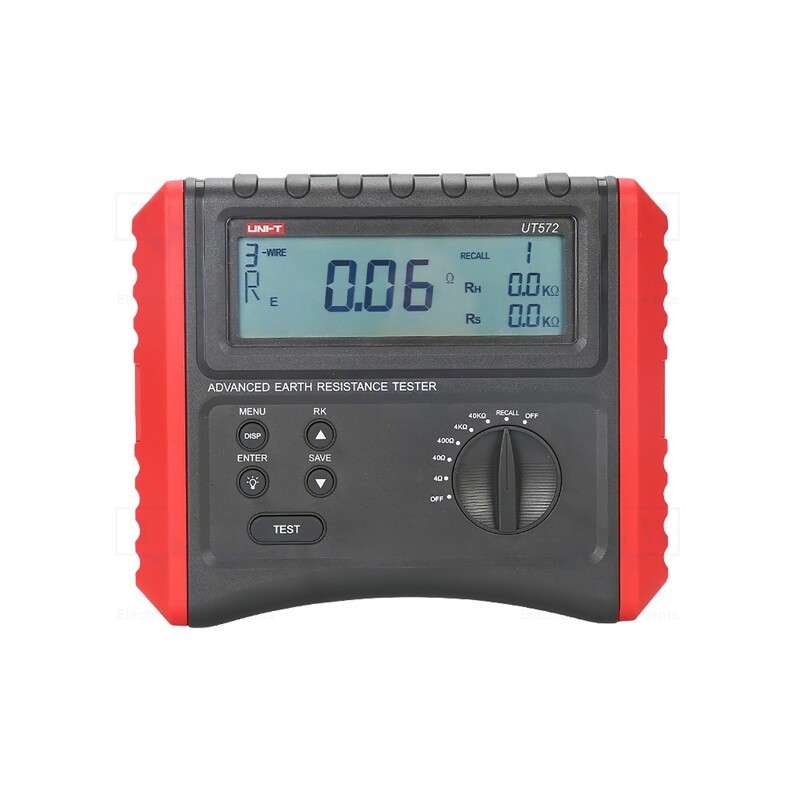 1 pcs x UNI-T - UT572 - Meter: grounding resistance, LCD, 4÷40kΩ, Measurement memory: 20
