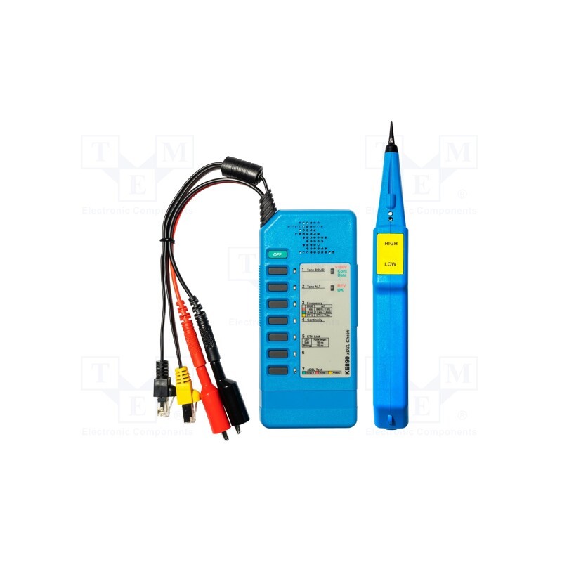 1 pcs x Kurth Electronic - KE3100 - Tester: network, headphone jack,RJ11,RJ45,crocodile clip