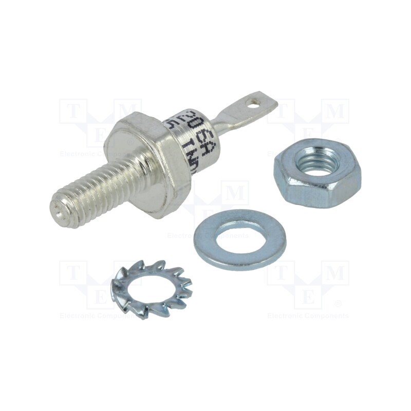 1 pcs x VISHAY - VS-1N1206A - Diode: rectifying, 600V, 1.35V, 12A, cathode to stud, DO203AA,