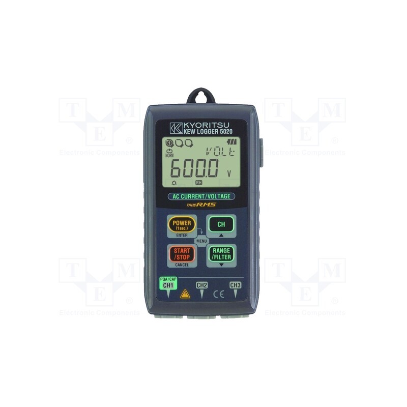 1 pcs x KYORITSU - KEW5020 - Data logger, AC voltage,AC current,leakage current, Ch: 3, 9.9V
