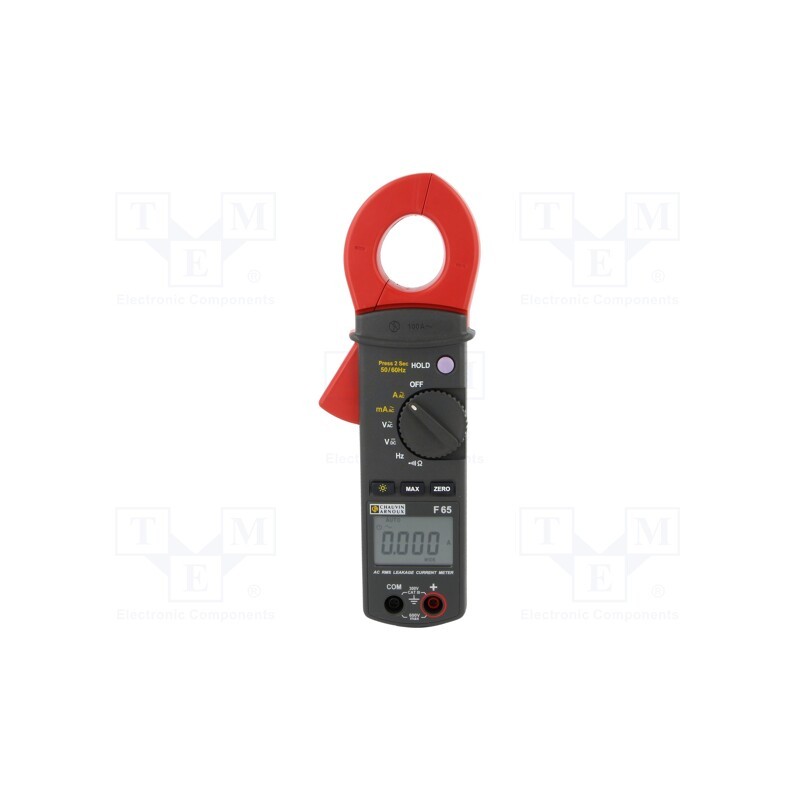 1 pcs x CHAUVIN ARNOUX - F65 - Meter: leakage current, pincers type, LCD, (10000), VDC: 600V, IP30