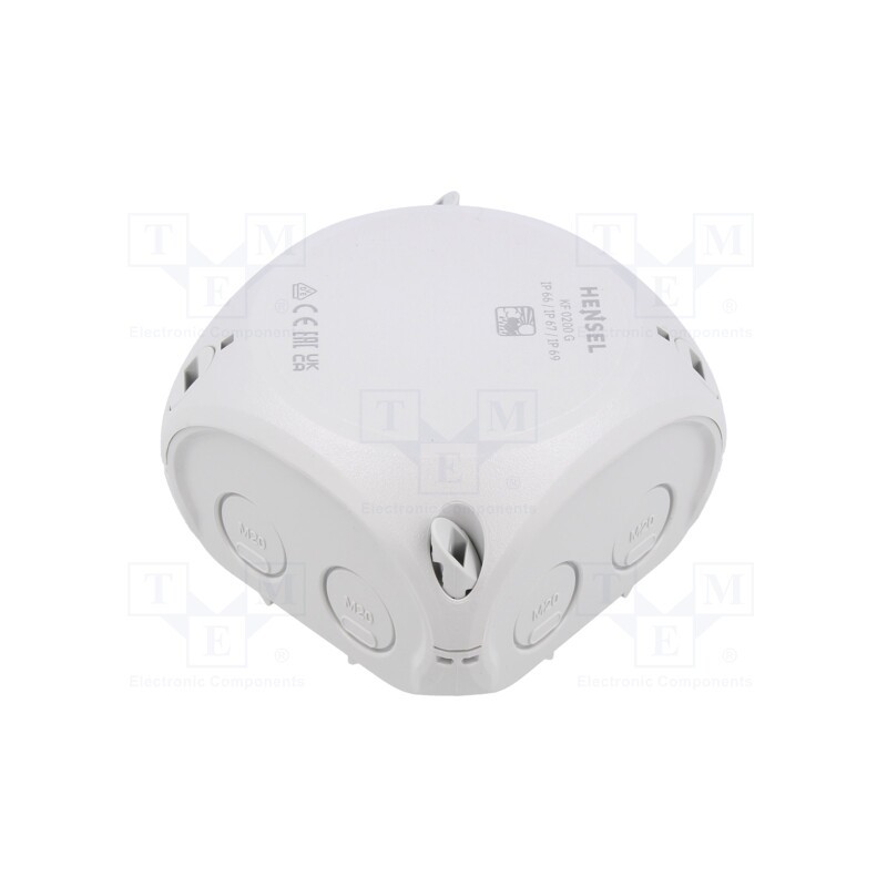 1 pcs x HENSEL - 62000041 - Enclosure: junction box, X: 93mm, Y: 93mm, Z: 62mm, IP66,IP67, grey