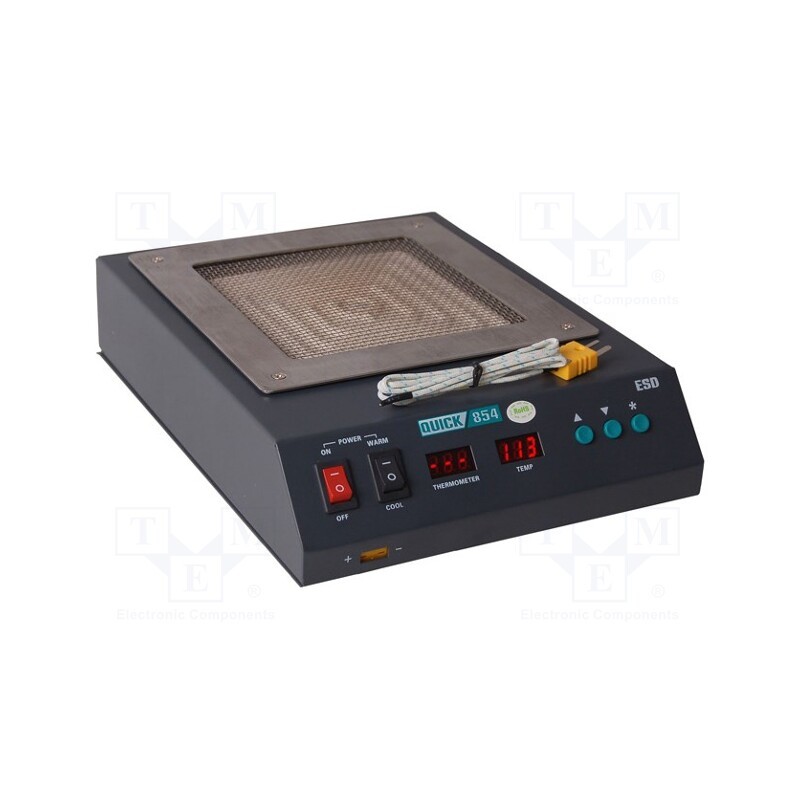 1 pcs x QUICK - 854ESD - Preheater, 400W, 130x130mm, 230VAC, ESD, Plug: EU, 50÷350°C