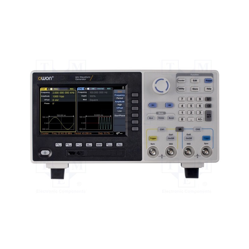 1 pcs x OWON - XDG2080 - Generator: arbitrary, function, 80MHz, LCD 7', 800x480, Ch: 2