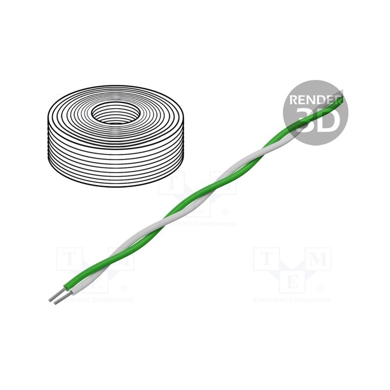 1 m x HELUKABEL - A-N, 1 L 2X1,5 QMM - K-type compensating lead, Insulation: PVC, Cores: 1, Shape: round