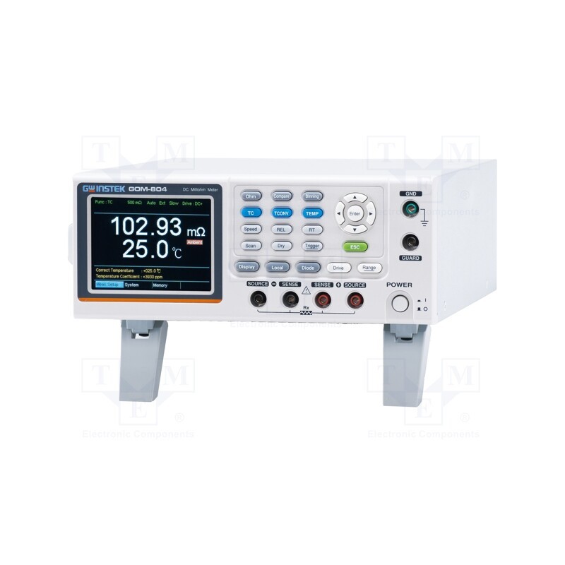 1 pcs x GW INSTEK - GOM-804 - Milli-ohm meter, LCD TFT 3,5', 320x240, -50÷399.9°C, Test: diodes