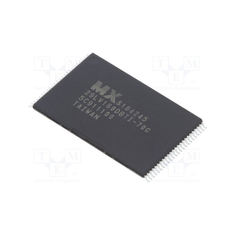 1 pcs x MACRONIX INTERNATIONAL - MX29LV160DBTI-70G/TRAY - IC: FLASH memory, 16MbFLASH, 70ns, TSOP48, parallel