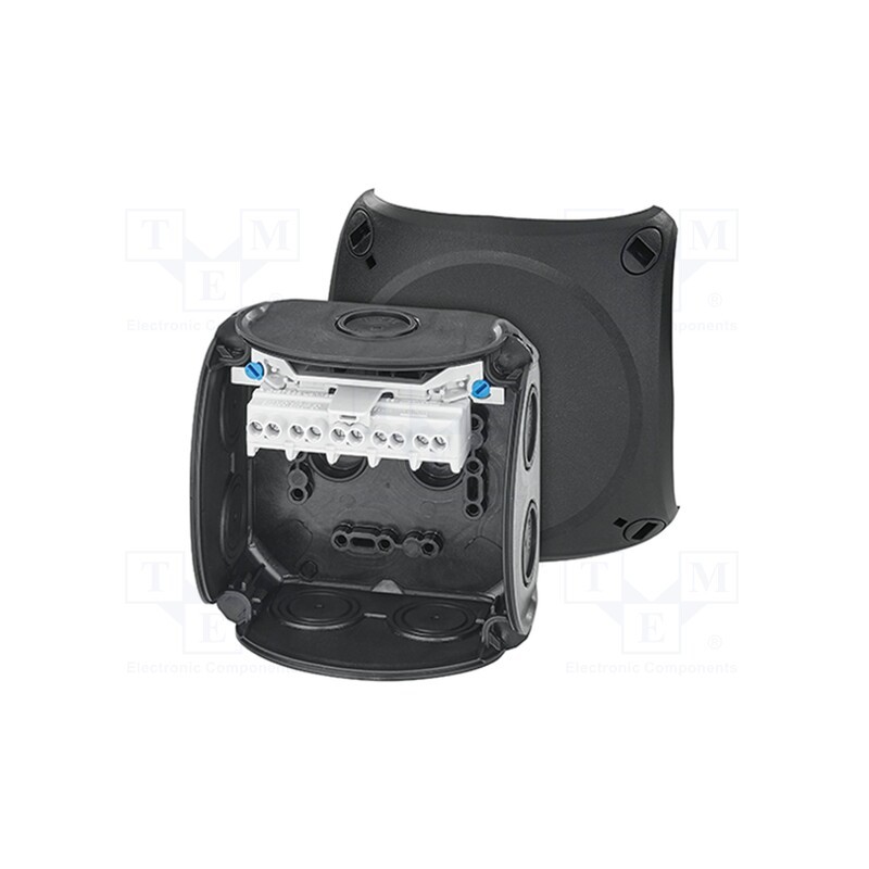 1 pcs x HENSEL - 62000298 - Enclosure: junction box, X: 104mm, Y: 104mm, Z: 70mm, IP66, black